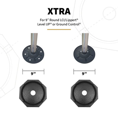 XTRA 9" Round Singles SnapPad – Single Replacement Leveling Pad for RV Jacks