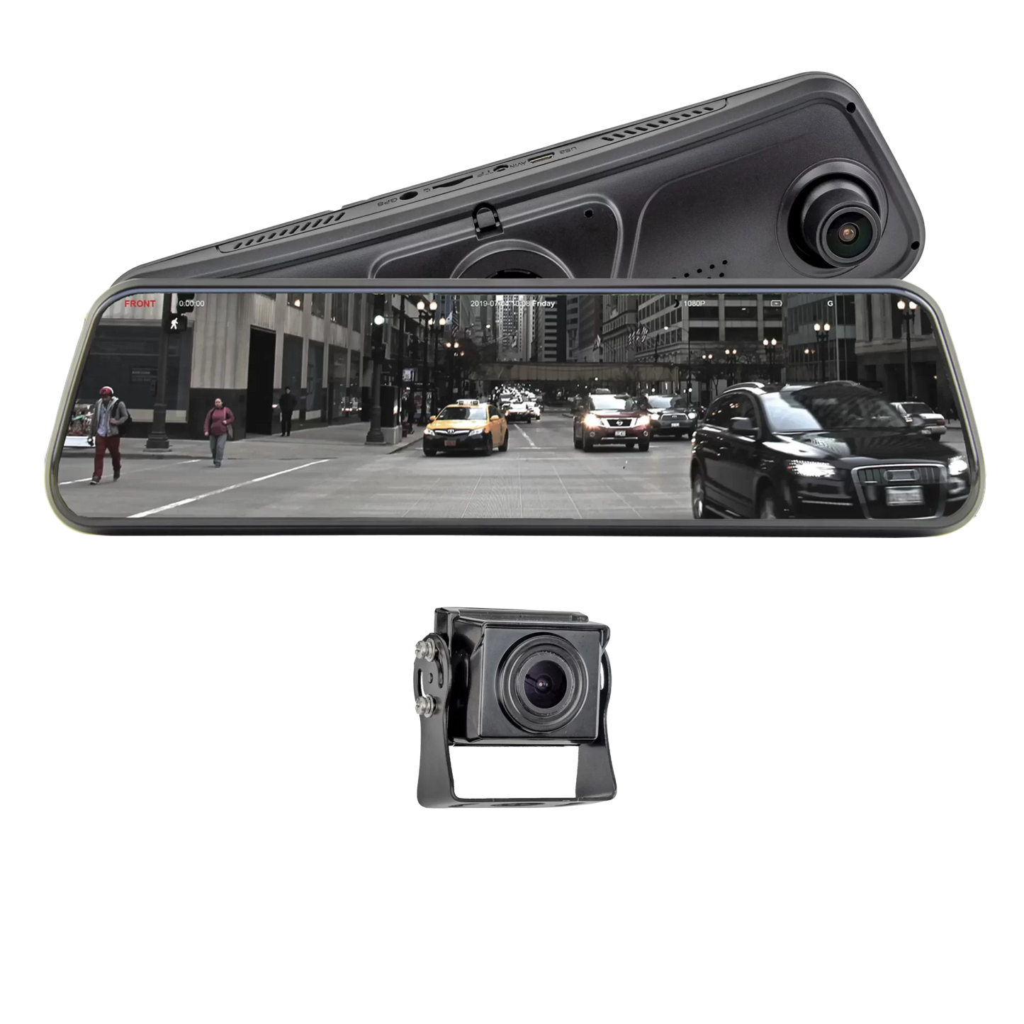 FullVUE rear camera display while driving with unobstructed visibility
