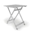 Foldable metal table on a white background