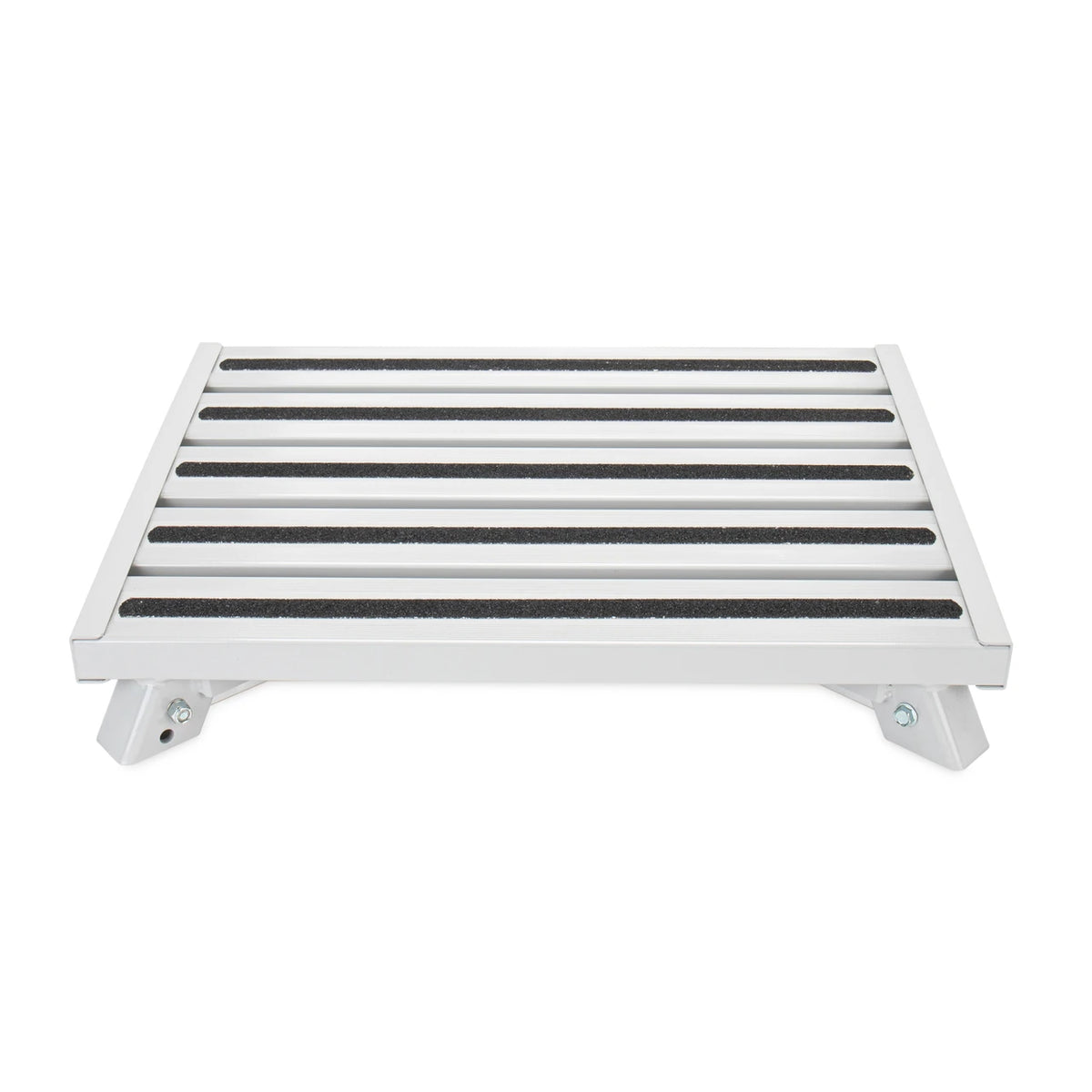 Folding aluminum platform stool for RV maintenance folded