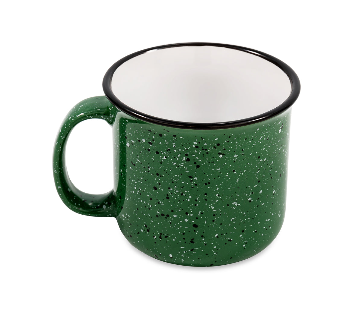 Camco Life Is Better At The Campsite Speckled Mug 14 oz green