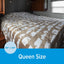 Camco Greige Fleece Blanket With RV Print Design