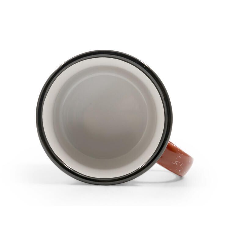 Camco Speckled red Mug 14 oz top view
