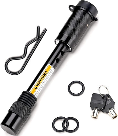 “Weatherproof RV hitch lock with anti-rattle O-rings”