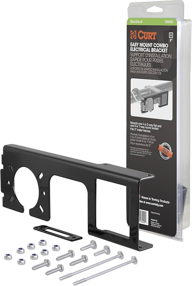 Curt 58000 Easy Mount Electrical Bracket for 2" Receiver Tube