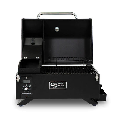 Compact wood pellet grill for camping and RV use