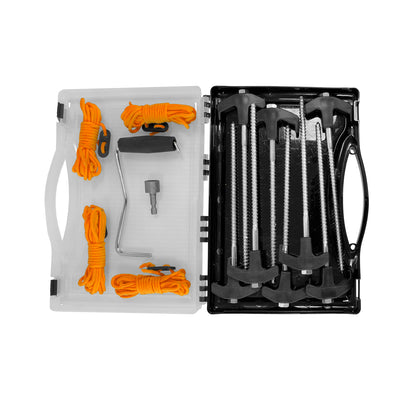 Kuma Deluxe Peg Kit with steel tent stakes and carry case