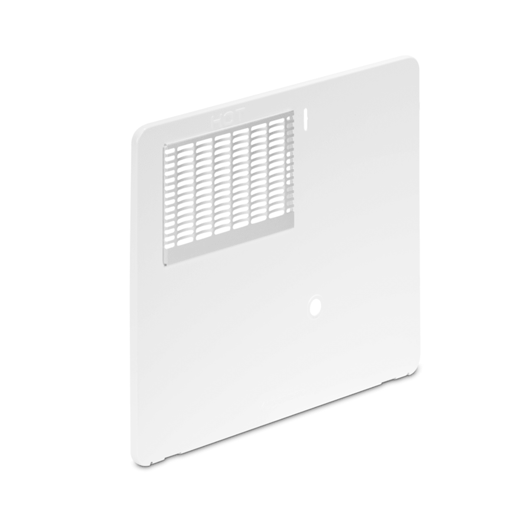 Dometic 91385 steel water heater service door close‑up
