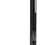 A black and silver telescopic pole stand with a circular base, a top mounting plate, and a coiled metal cable with a lock, shown on a plain white background.