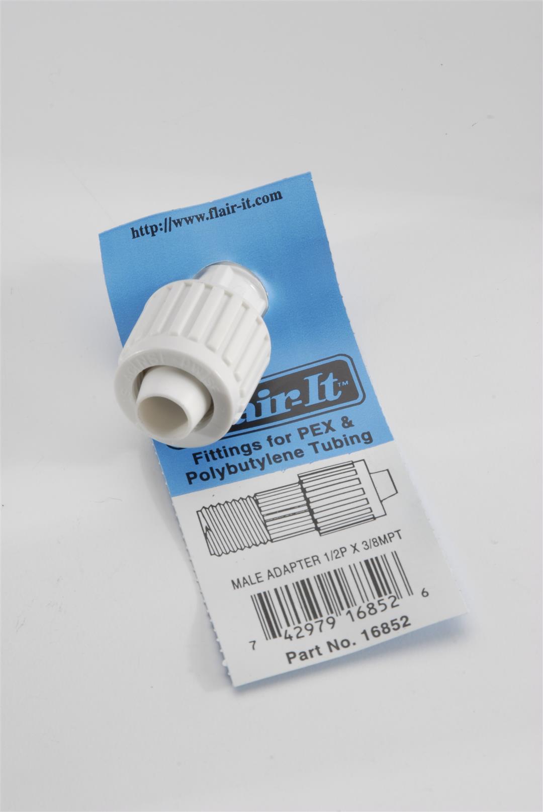 Elkhart Supply Flair‑It fresh water plumbing fitting close‑up

