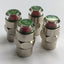 Stainless steel EZ Read tire valve cap showing durable metal construction
