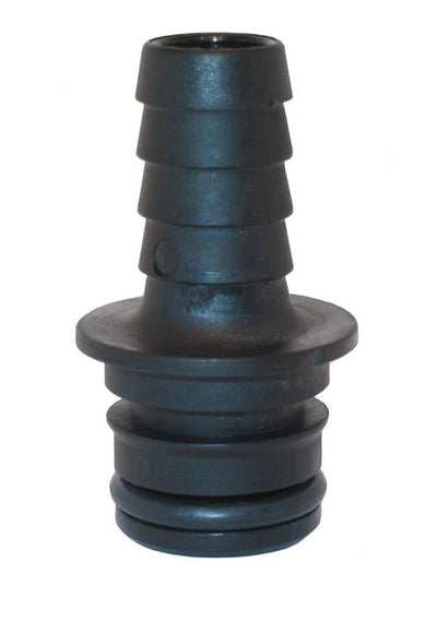 Flojet quad port to 1/2 inch hose barb adapter for RV plumbing
