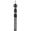 An adjustable telescopic awning pole with a black and silver finish, featuring a rubber base and twist lock sections.