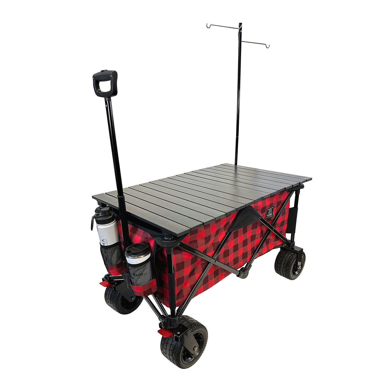 Kodiak Utility Cart fully set up with an extended handle.
