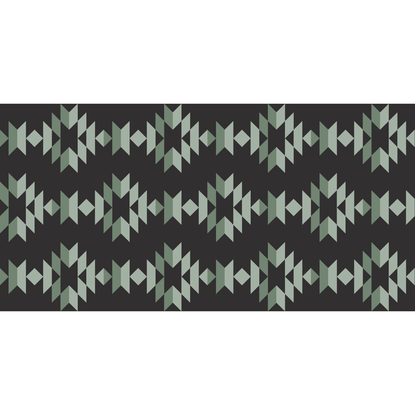 Kuma Monterrey Boho Outdoor Mat set up at a scenic campsite with stakes secured.