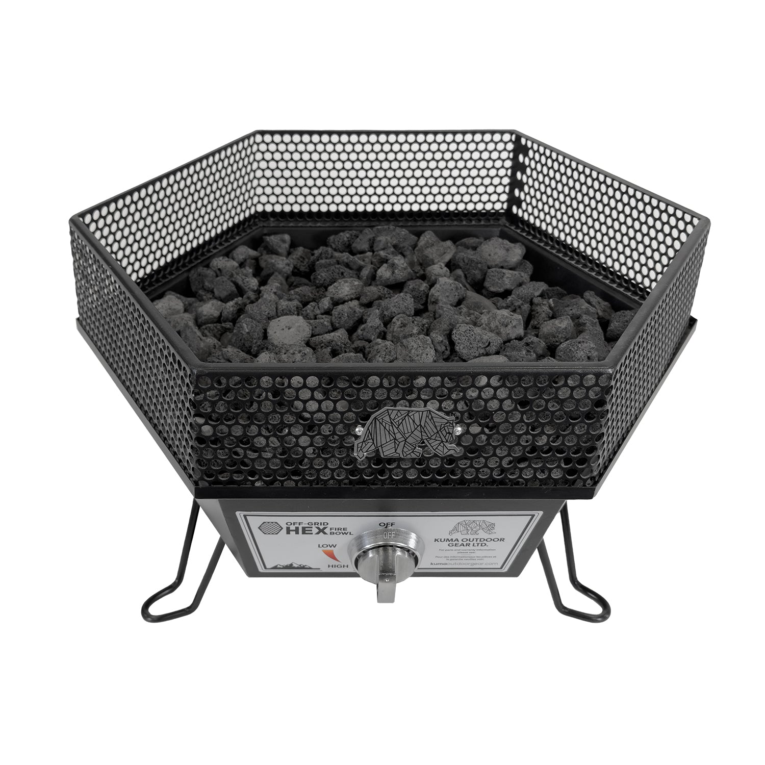 KUMA Off‑Grid Hex Fire Bowl – Compact Propane Fire Pit with Carry