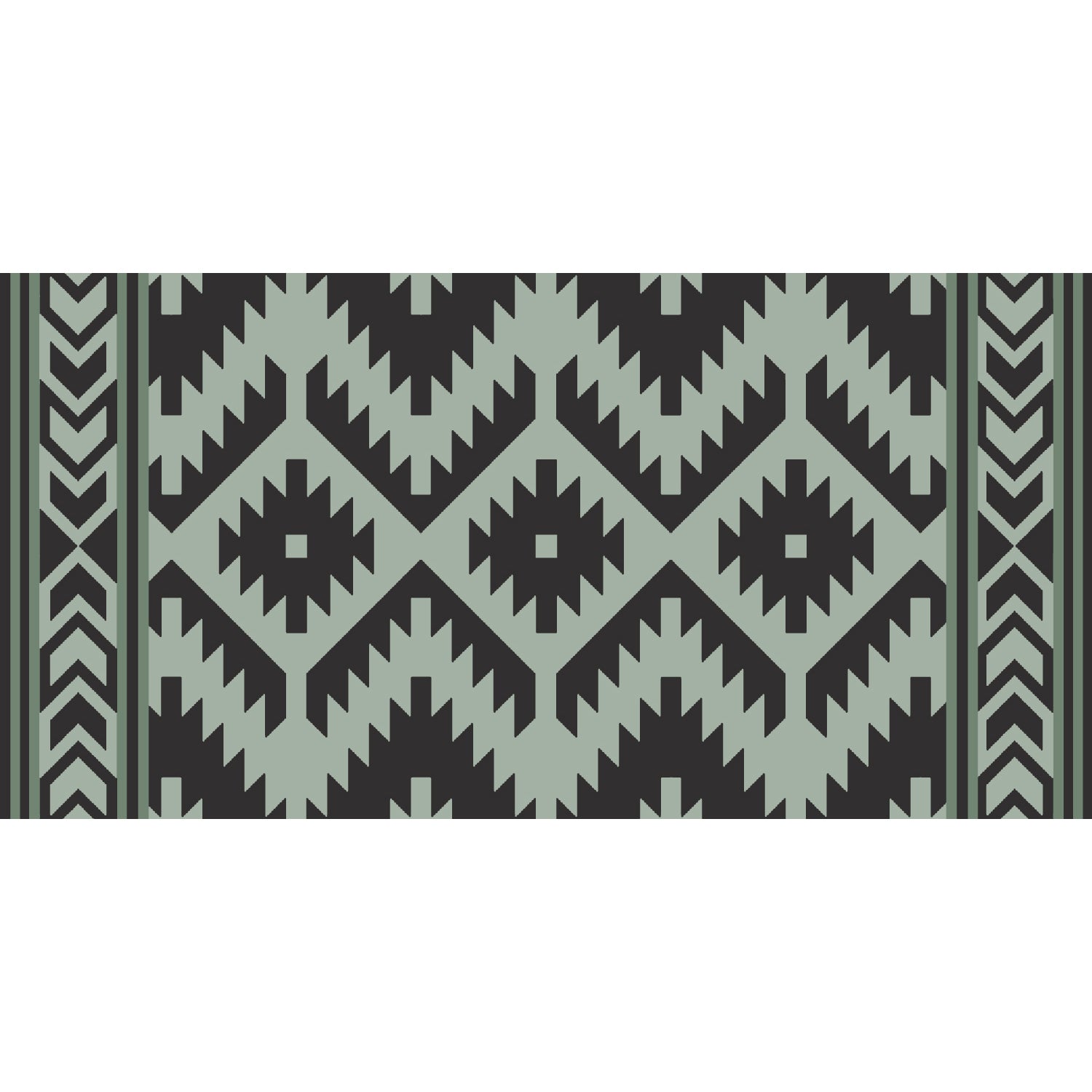 Kuma Sante Fe Boho Outdoor Mat displayed on a campsite with stakes secured.