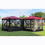 Spacious and durable Kuma gazebo with roll-up walls, ideal for camping or backyard use.