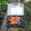 Heavy duty tent pegs installed in campsite ground