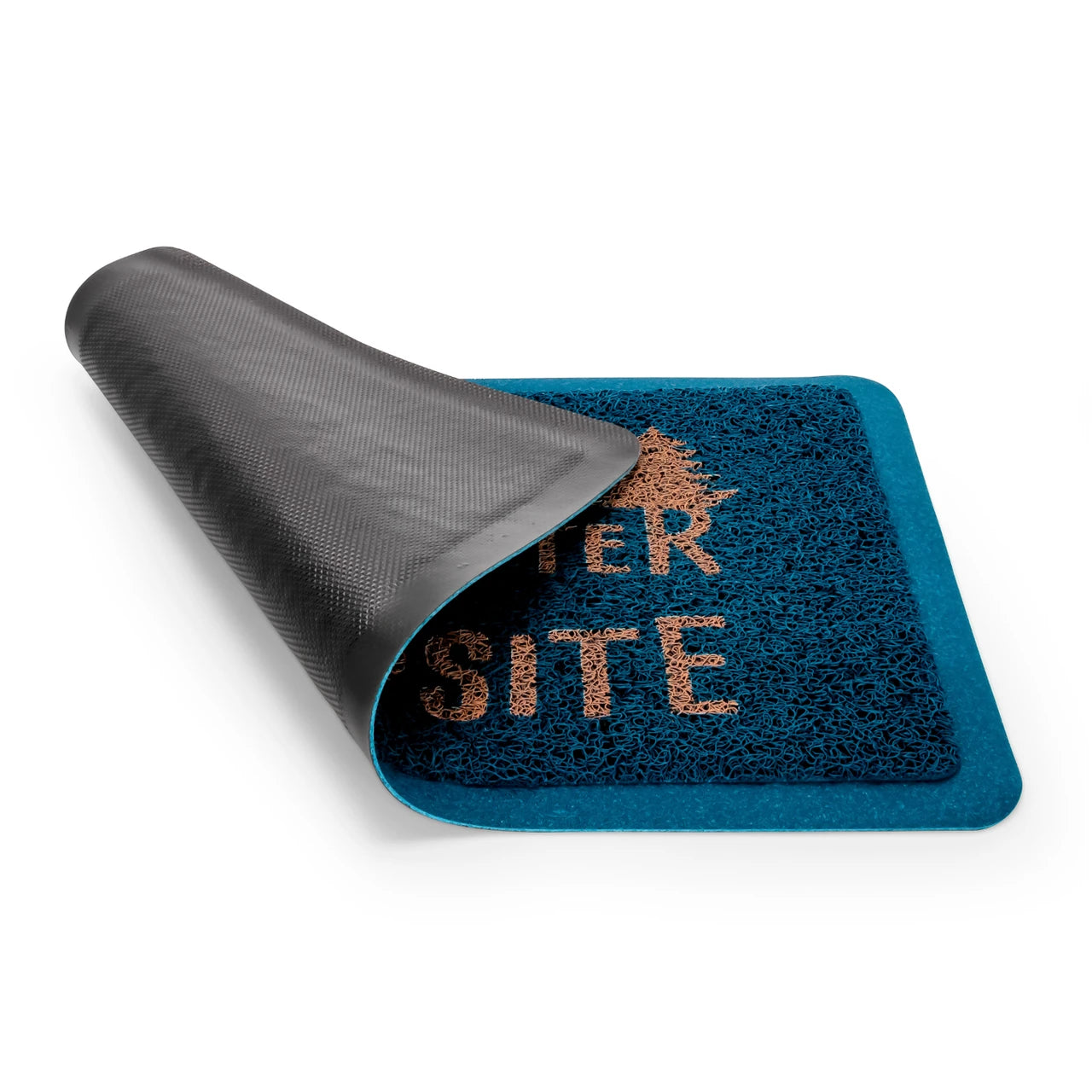 RV entry mat with Life is Better at the Campsite logo