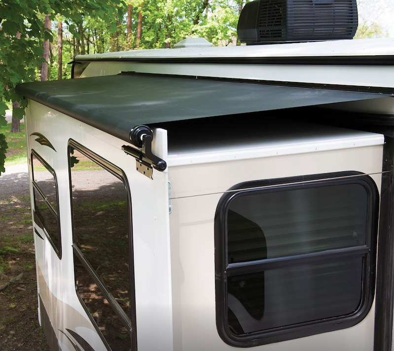 Lippert Solera 5000 black slide-out awning for 86 to 91 inch flange widths