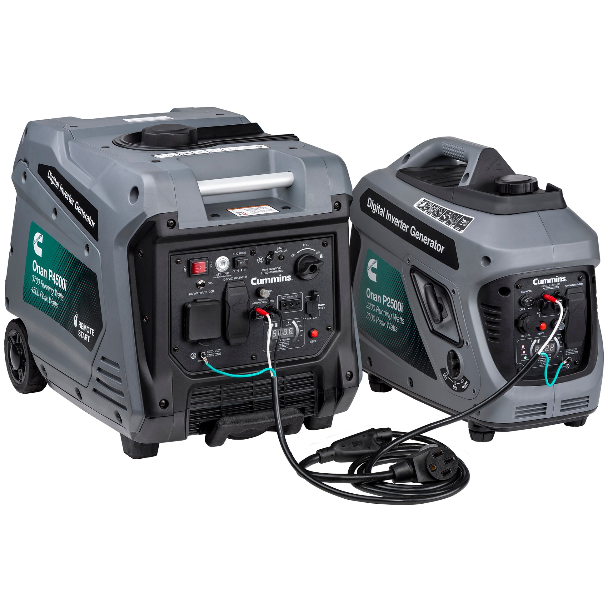 50 amp RV power supplied using Onan P4500i parallel cord
