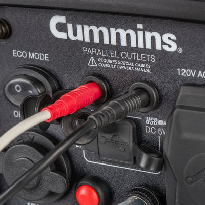 Close‑up of Cummins Onan 30 amp parallel kit connectors
