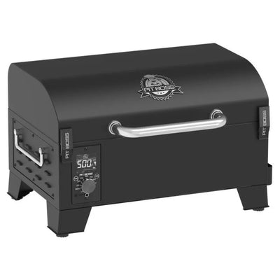 Black grill with digital display on a white background