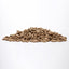Pit Boss Whiskey Blend hardwood pellets in a pile on white surface

