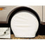 Heavy-duty flannel-backed slip-on tire cover for RVs