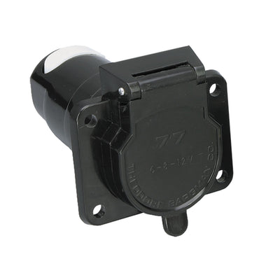 Pollak 7-way round trailer connector vehicle side black plastic