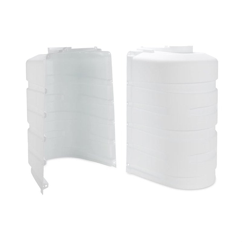 Camco 50503 Dual 20 lb Propane Tank Cover – White RV Tank Protector with Hinged Access