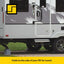 RV step hand rail folded flat against exterior for travel
