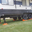 Stacked Tri-Lynx leveling blocks under RV tire
