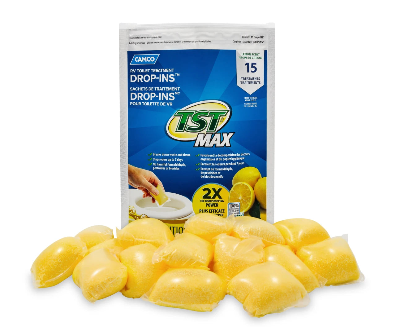 TST MAX Lemon Drop-Ins holding tank treatment 15 pack