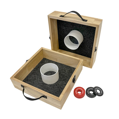 Kuma Washer Toss Game – solid wood outdoor set with washers and felt liner