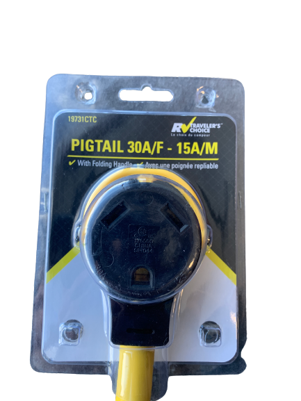 30 Amp to 15 Amp RV pigtail adapter