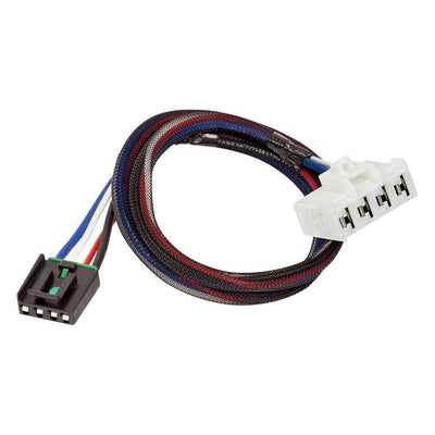 OEM style wire harness for Dodge trucks with a trailer tow option, featuring a black, red, and blue colored cable with connectors at both ends.