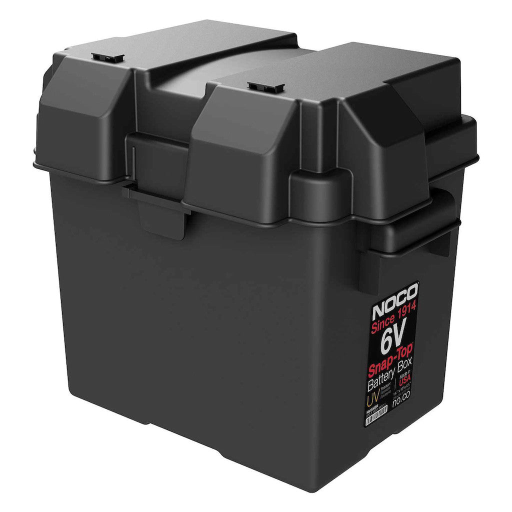 6v Rv Battery Box 6‑Volt Battery Box with Ventilation & Strap – Black – ArrKann Trailer