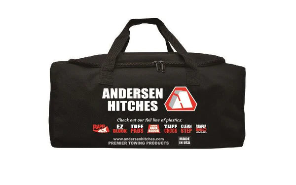 Convenient Andersen Gear Duffel Bag with all RV leveling essentials
