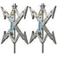 BAL X-Chock stabilizer for RV tandem tires – silver finish, scissor-style