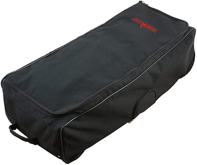 Black Camp Chef RCB90 Deluxe Roller Carry Bag for a 3-burner stove with a top loading design and side straps.