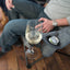 Beverage and stem glass holders on Kuma Bear Buddy chair
