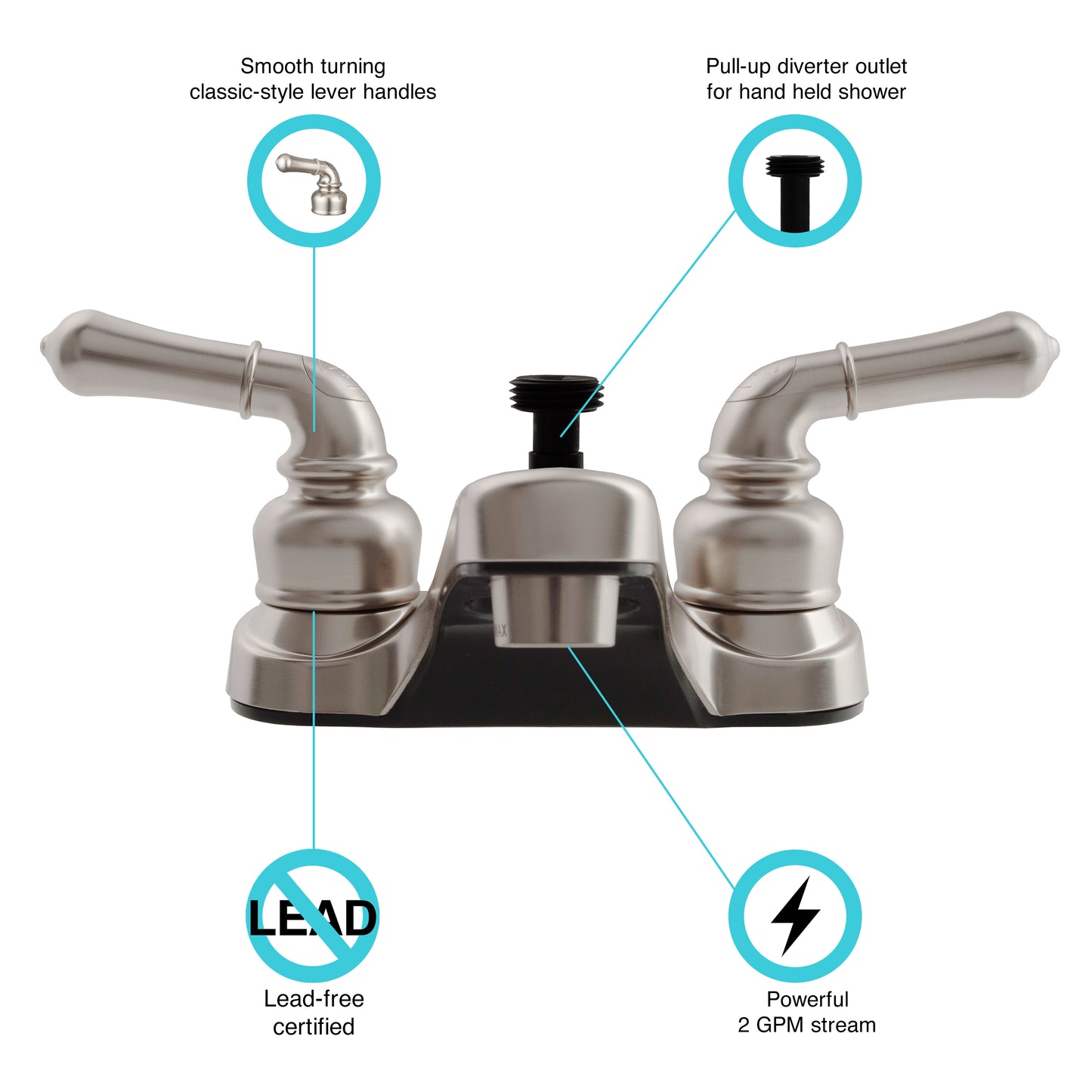 Dura Faucet Bathroom Faucet w/ Diverter 10-0669