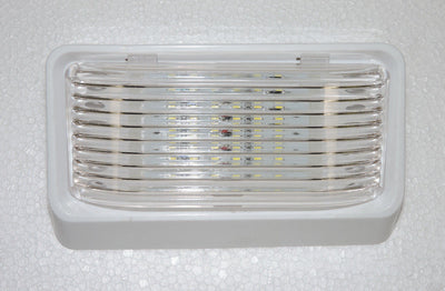 Clear lens RV porch/cabin light, 12.8V DC, 1.4A
