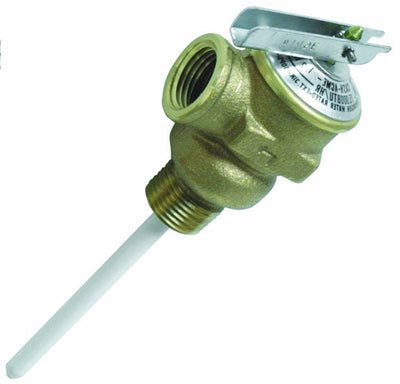 AquaLock brass water heater pressure relief valve 1/2 inch NPT