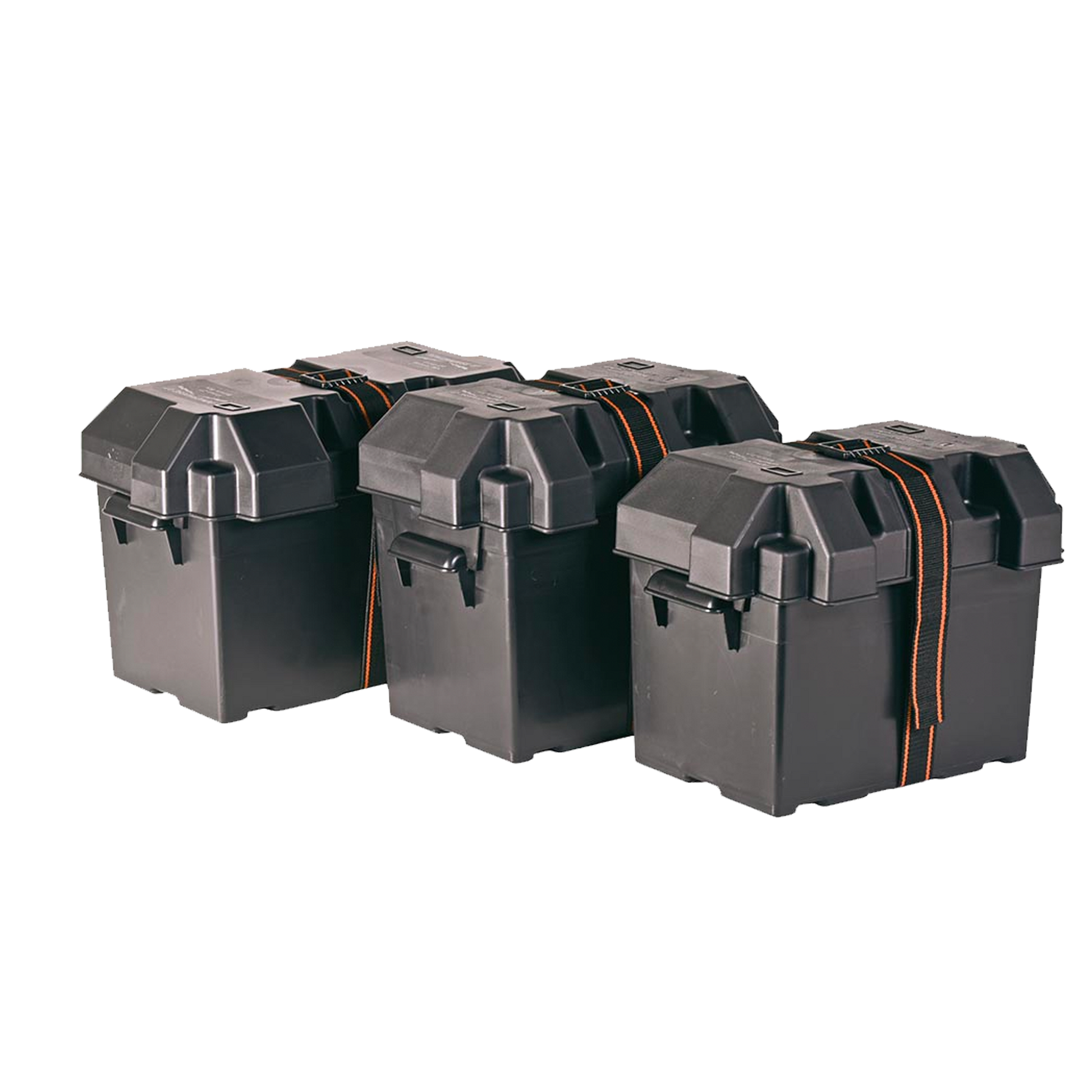 Vented design with lid and strap for RV batteries