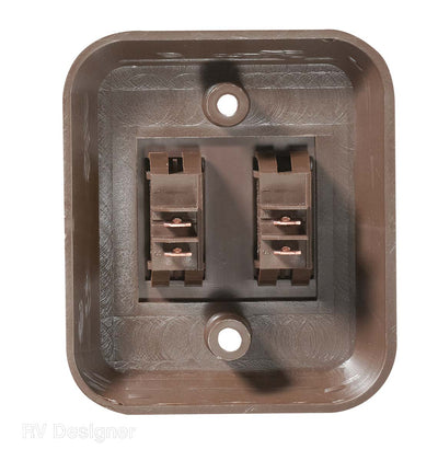 Brown SPST double rocker switch plate for RVs