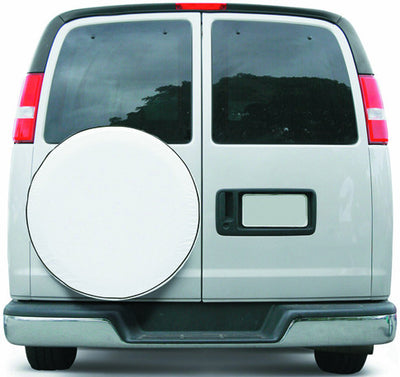 Classic Accessories 75120 white vinyl spare tire cover installed
