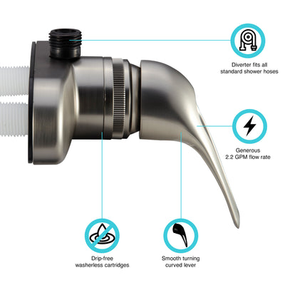 Dura Faucet 4 inch shower faucet in satin nickel
